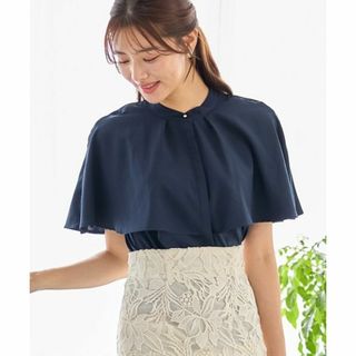 トッコクローゼット(TOCCO closet)の【新品タグ付き】２ＷＡＹスリーブケープライクブラウス（紺　ネイビー）トッコ(シャツ/ブラウス(半袖/袖なし))