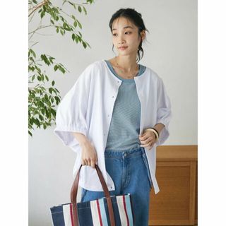 クラフトスタンダードブティック(CRAFT STANDARD BOUTIQUE)の【ホワイト】2WAYカットカーディガン /24SS(カーディガン)