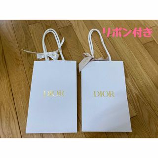 クリスチャンディオール(Christian Dior)の【美品】ディオール　リボン付きショップ袋　ショッパー　DIOR(ショップ袋)