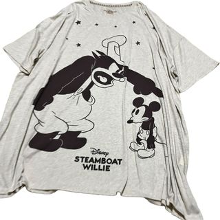 ディズニー(Disney)の大きいサイズ　XL 3L ディズニー　スチームボートウィリー　Tシャツワンピース(Tシャツ(半袖/袖なし))