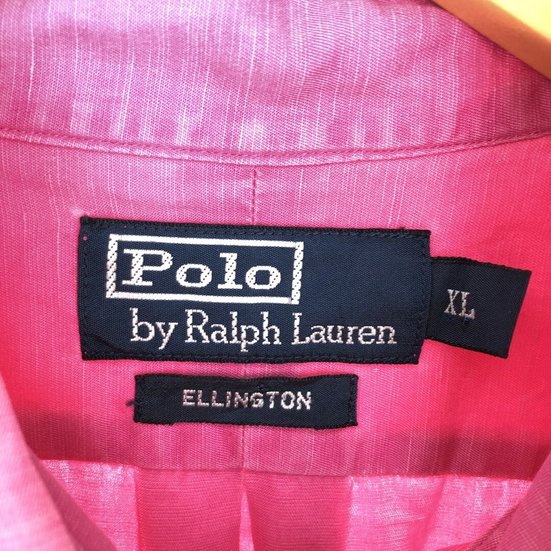 Ralph Lauren(ラルフローレン)の古着 ラルフローレン Ralph Lauren ELLINGTON リネン混 半袖 シルク ボタンダウンシャツ メンズXL /eaa446591 メンズのトップス(シャツ)の商品写真