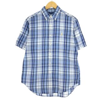 ラルフローレン(Ralph Lauren)の古着 ラルフローレン Ralph Lauren CLASSIC FIT 半袖 ボタンダウン チェックシャツ メンズM /eaa446592(シャツ)