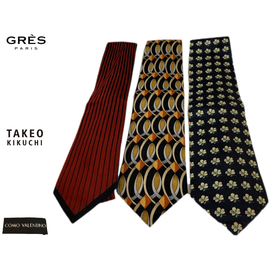 GRES(グレ)のGRES PARIS コモヴァレンティノ タケオキクチ シルクネクタイ3本セット メンズのファッション小物(ネクタイ)の商品写真