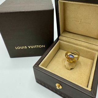 ルイヴィトン(LOUIS VUITTON)の【箱付き】LOUIS VUITTON ストーン付きリング　LV  6.5号(リング(指輪))