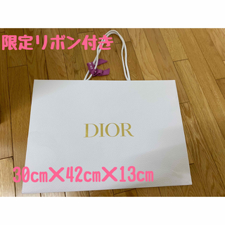 クリスチャンディオール(Christian Dior)の【美品】ディオール　限定リボン付きショップ袋　ショッパー　DIOR(ショップ袋)