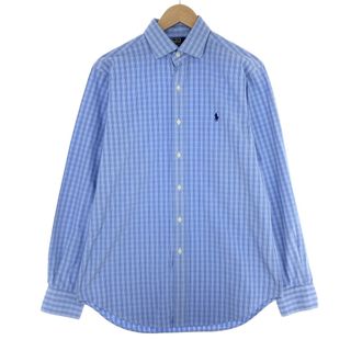 ラルフローレン(Ralph Lauren)の古着 ラルフローレン Ralph Lauren POLO by Ralph Lauren CLASSIC FIT ワイドカラー 長袖 コットンチェックシャツ メンズM /eaa446245(シャツ)