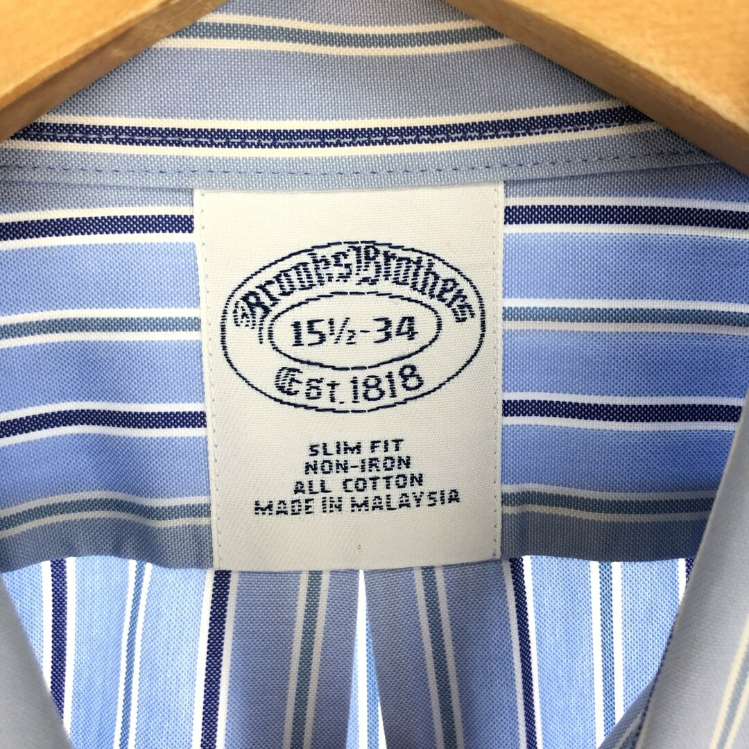 Brooks Brothers(ブルックスブラザース)の古着 ブルックスブラザーズ Brooks Brothers Est.1818 長袖 ストライプシャツ メンズM /eaa446510 メンズのトップス(シャツ)の商品写真