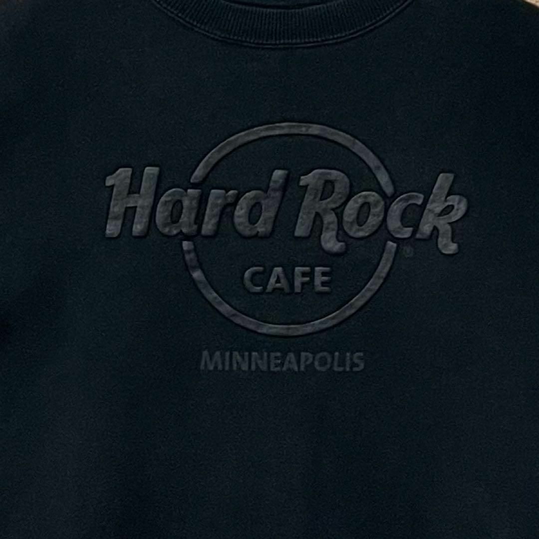 ハードロックカフェ　スウェット　ビッグロゴ　黒　ブラック　フロッキープリント メンズのトップス(スウェット)の商品写真