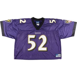 アディダス(adidas)の古着 アディダス adidas NFL RAY LEWIS レイルイス Vネック ナンバリング ゲームシャツ フットボールシャツ メンズXL /eaa442293(Tシャツ/カットソー(半袖/袖なし))