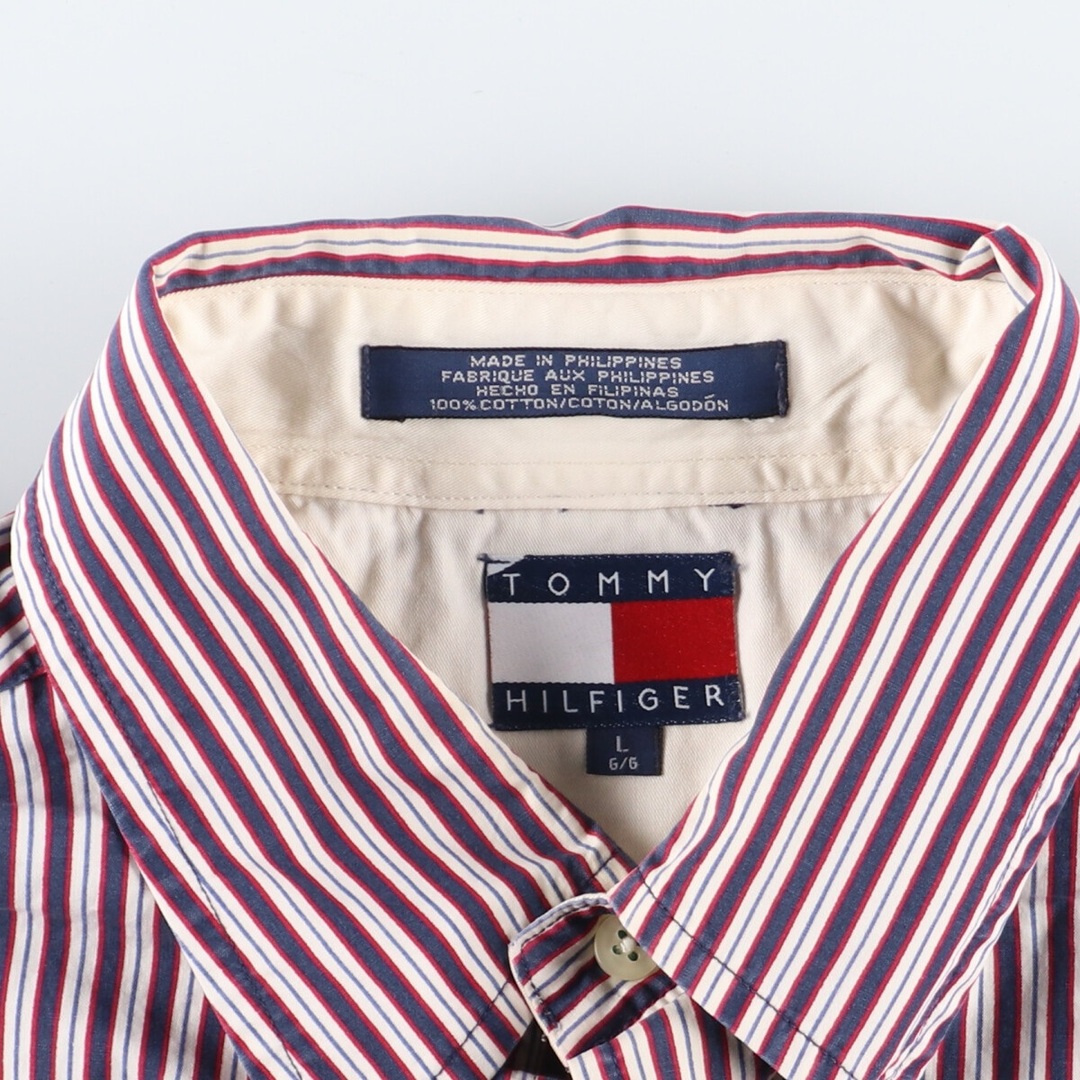 TOMMY HILFIGER(トミーヒルフィガー)の古着 トミーヒルフィガー TOMMY HILFIGER 長袖 ボタンダウンストライプシャツ メンズL /eaa446278 メンズのトップス(シャツ)の商品写真