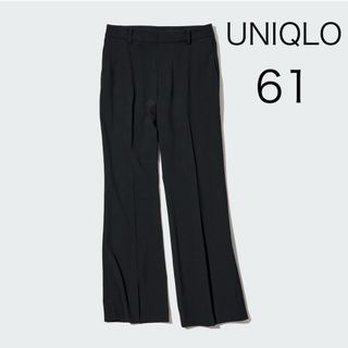 ユニクロ(UNIQLO)のUNIQLO  ドレープフレアパンツ（標準丈）  61  ブラック(その他)