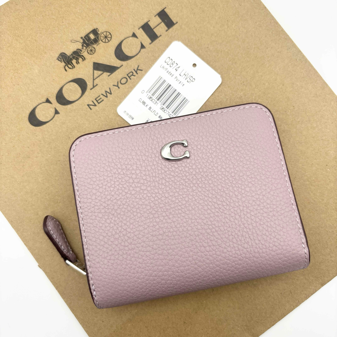 COACH(コーチ)の【COACH☆新品】ビルフォールド ウォレット・カラーブロック！パープル！ レディースのファッション小物(財布)の商品写真