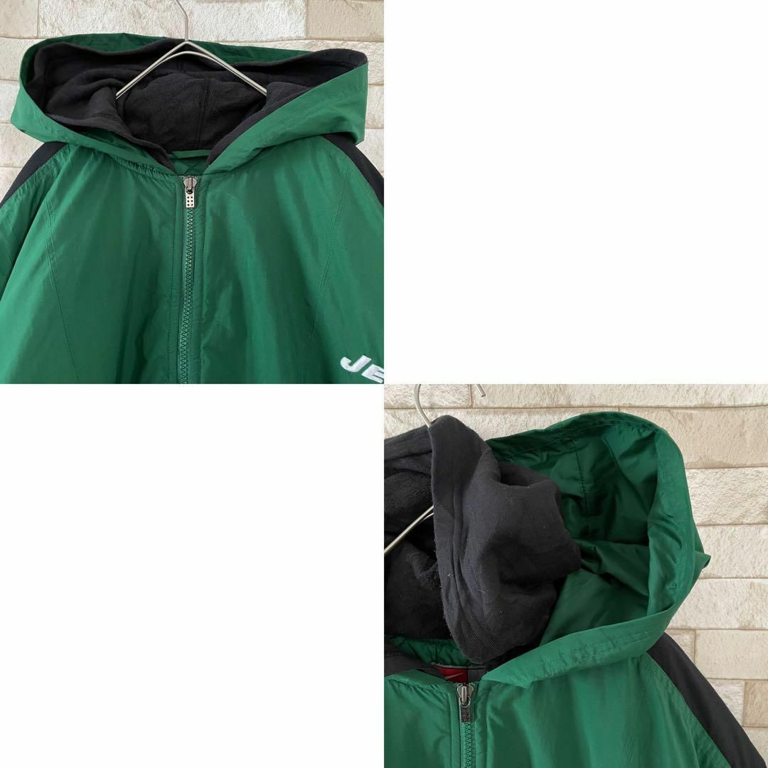 NIKE(ナイキ)のNIKE ナイキ 中綿ジャケット 両面刺繍 キルティング JETS 緑 黒 L メンズのジャケット/アウター(ナイロンジャケット)の商品写真