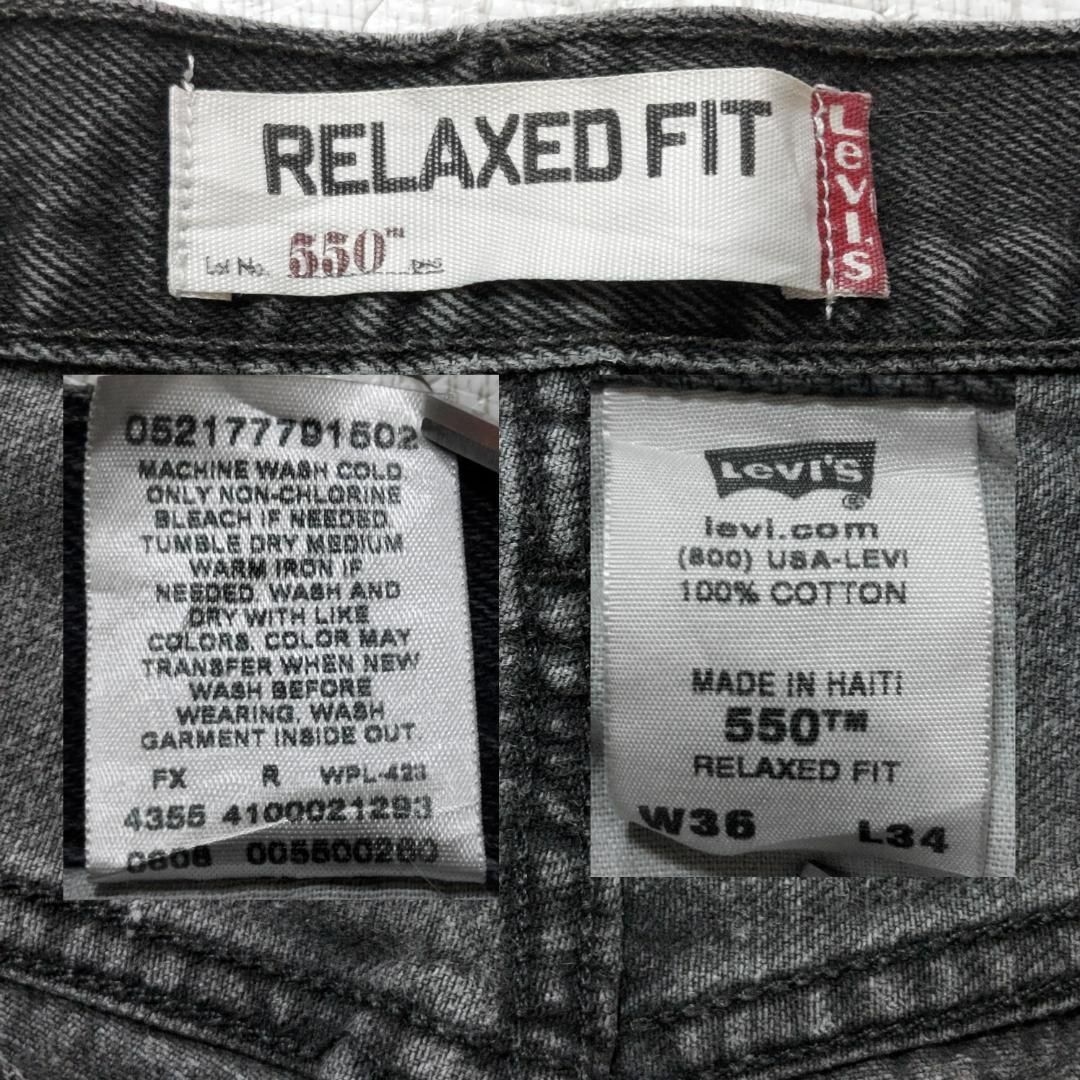 Levi's(リーバイス)のリーバイス550 Levis W36 ブラックデニムパンツ 黒 00s 9078 メンズのパンツ(デニム/ジーンズ)の商品写真