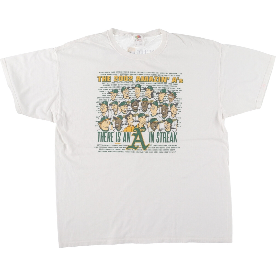 FRUIT OF THE LOOM(フルーツオブザルーム)の古着 00年代 フルーツオブザルーム FRUIT OF THE LOOM MLB OAKLAND ATHLETICS オークランドアスレチックス スポーツTシャツ メンズXL ヴィンテージ /eaa441549 メンズのトップス(Tシャツ/カットソー(半袖/袖なし))の商品写真