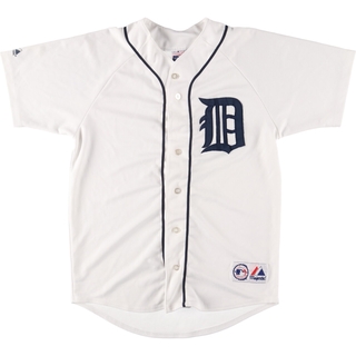 古着 90年代 マジェスティック MAJESTIC MLB DETROIT TIGERS デトロイトタイガース ゲームシャツ ベースボールシャツ メンズM ヴィンテージ /eaa445670(シャツ)