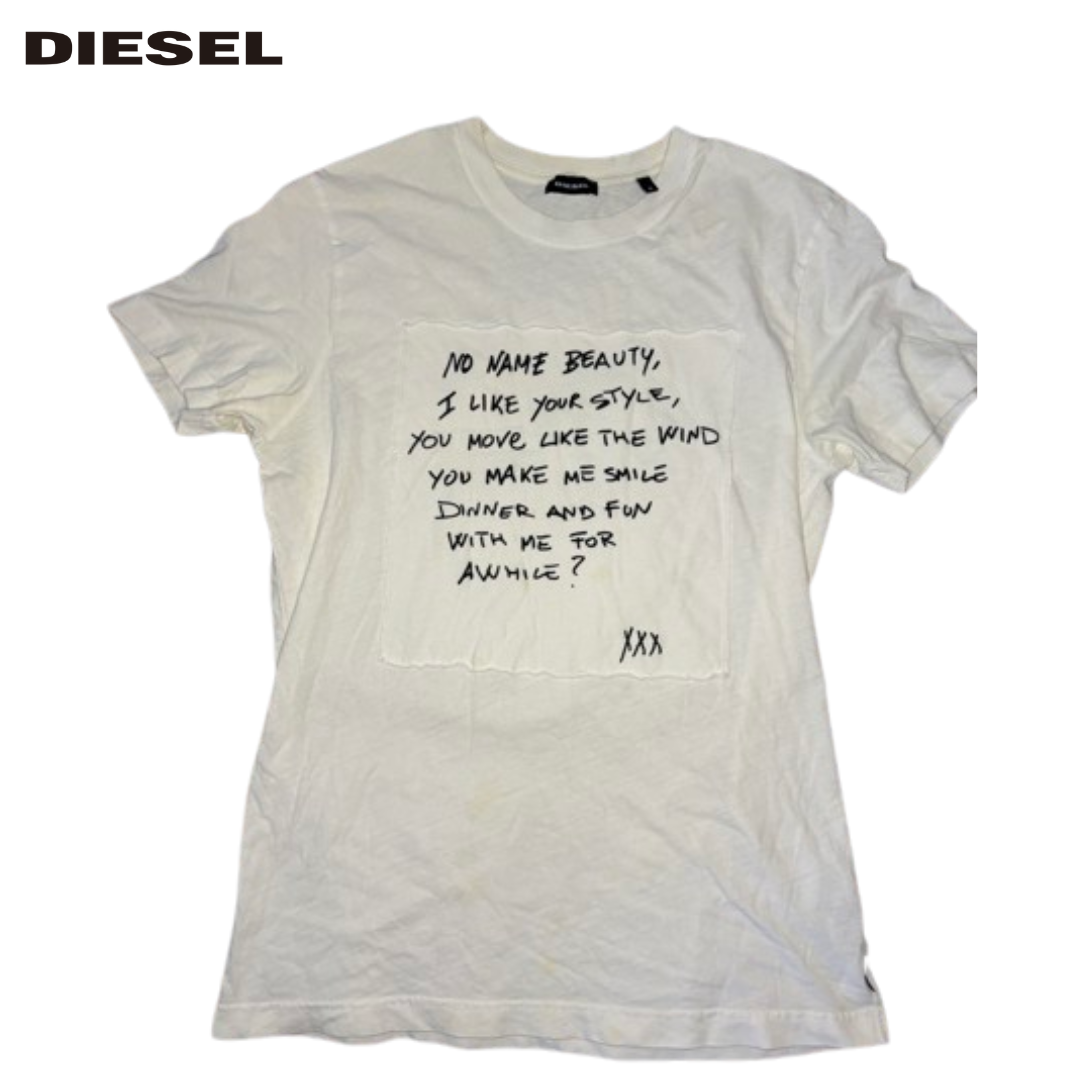 DIESEL(ディーゼル)の【最終値下げ】 DIESEL ディーゼル メンズ 古着 白 Tシャツ 少し汚れ有 メンズのトップス(Tシャツ/カットソー(半袖/袖なし))の商品写真