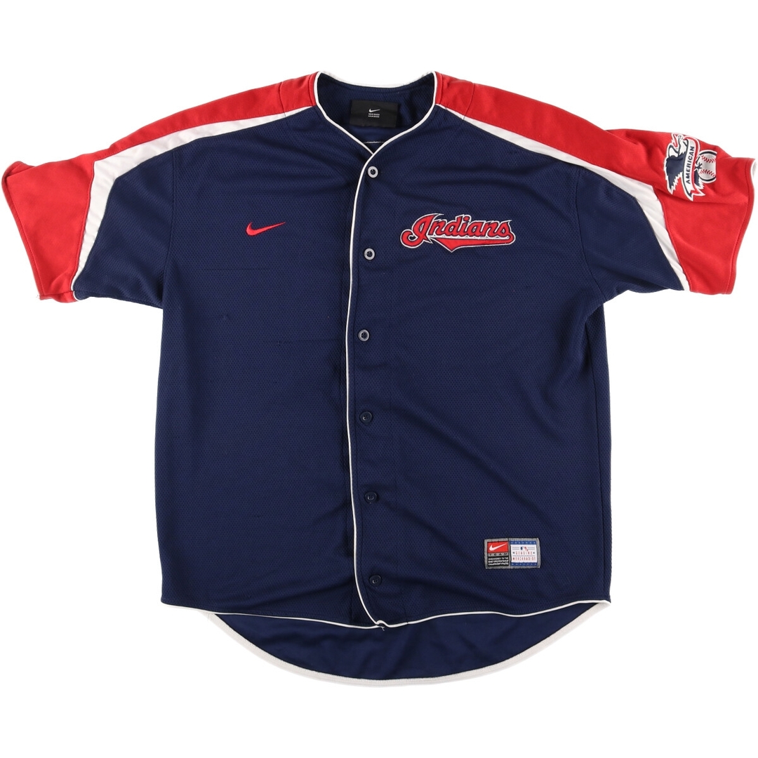 NIKE(ナイキ)の古着 00年代 ナイキ NIKE MLB CLEVELAND INDIANS クリーブランドインディアンス ナンバリング ゲームシャツ ベースボールシャツ メンズXL /eaa445684 メンズのトップス(シャツ)の商品写真