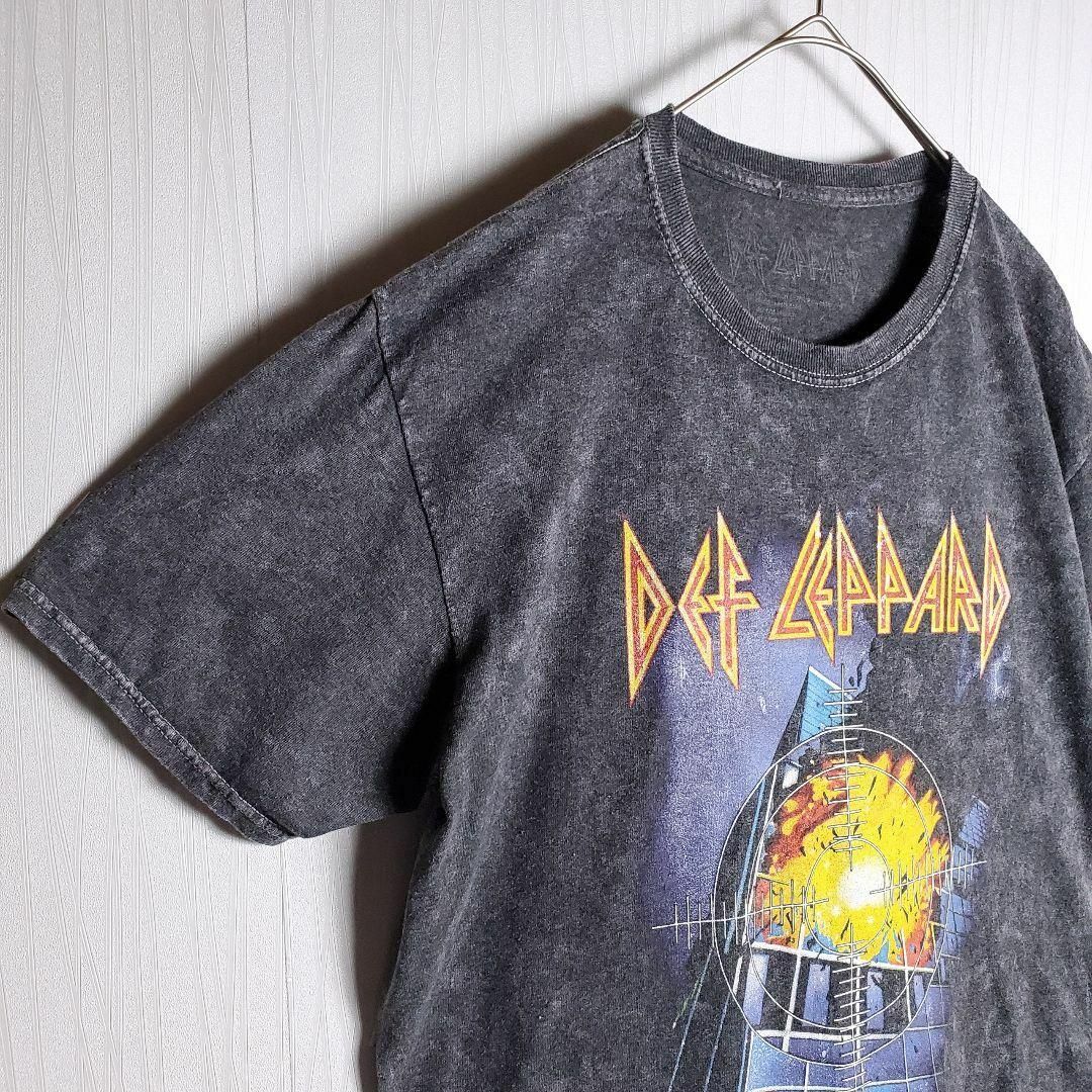 VINTAGE(ヴィンテージ)のバンドTシャツ 音楽 半袖 ビッグプリント デフレパード M  ブラック 古着 メンズのトップス(Tシャツ/カットソー(半袖/袖なし))の商品写真