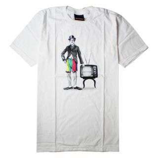 新品 チャップリン おもしろ Tシャツ urt-0001/M～XL　ホワイト(Tシャツ/カットソー(半袖/袖なし))