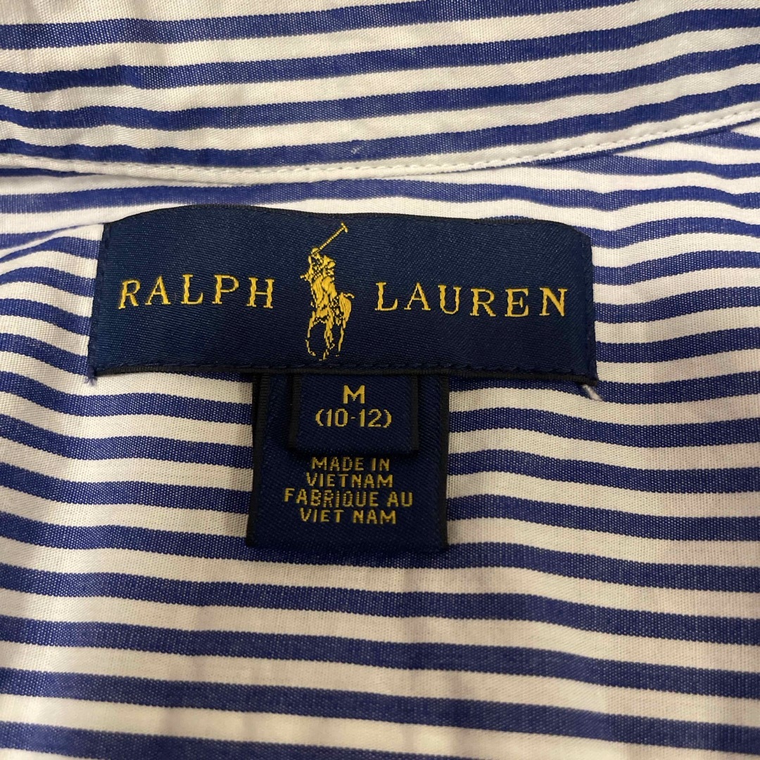 Ralph Lauren(ラルフローレン)のラルフローレン　ネイビーストライプシャツ大人XS 子供M レディースのトップス(シャツ/ブラウス(長袖/七分))の商品写真