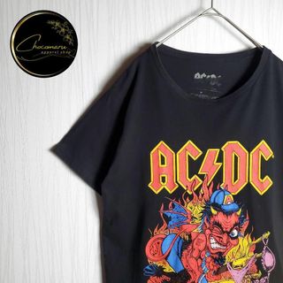 ヴィンテージ(VINTAGE)のバンドTシャツ 音楽 半袖 ビッグプリント ACDC M ブラック 黒 古着(Tシャツ/カットソー(半袖/袖なし))