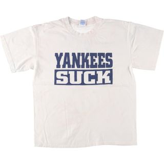 古着 ギルダン GILDAN MLB NEW YORK YANKEES ニューヨークヤンキース パロディ スポーツTシャツ メンズL /eaa442277(Tシャツ/カットソー(半袖/袖なし))