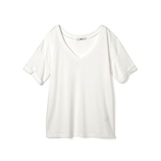 グレイル(GRL)のグレイル　VネックルーズＴシャツ トップス　ホワイト　白ティーシャツ　レディース(Tシャツ(半袖/袖なし))