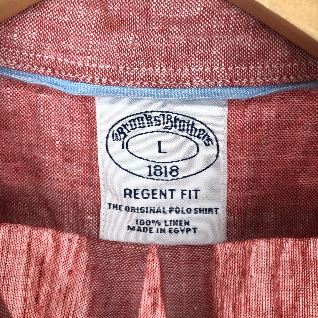 Brooks Brothers(ブルックスブラザース)の古着 ブルックスブラザーズ Brooks Brothers 1818 REGENT FIT 半袖 リネン ボタンダウンシャツ メンズL /eaa446580 メンズのトップス(シャツ)の商品写真