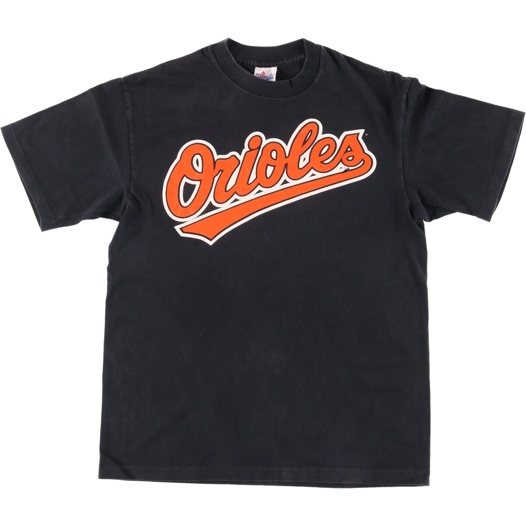 古着 90年代 MAJESTIC MLB BALTIMORE ORIOLES ボルチモアオリオールズ ロゴTシャツ USA製 メンズM ヴィンテージ /eaa442280 メンズのトップス(Tシャツ/カットソー(半袖/袖なし))の商品写真