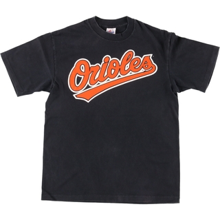 古着 90年代 MAJESTIC MLB BALTIMORE ORIOLES ボルチモアオリオールズ ロゴTシャツ USA製 メンズM ヴィンテージ /eaa442280(Tシャツ/カットソー(半袖/袖なし))