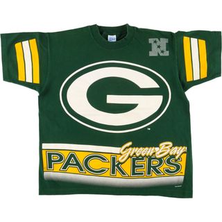 古着 90年代 SALEM NFL GREEN BAY PACKERS グリーンベイパッカーズ 大判プリント スポーツTシャツ USA製 メンズL ヴィンテージ /eaa442283(Tシャツ/カットソー(半袖/袖なし))