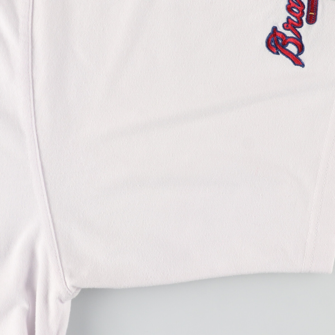 Lee(リー)の古着 リー Lee MLB ATLANTA BRAVES アトランタブレーブス Vネック ロゴTシャツ メンズL /eaa442291 メンズのトップス(Tシャツ/カットソー(半袖/袖なし))の商品写真