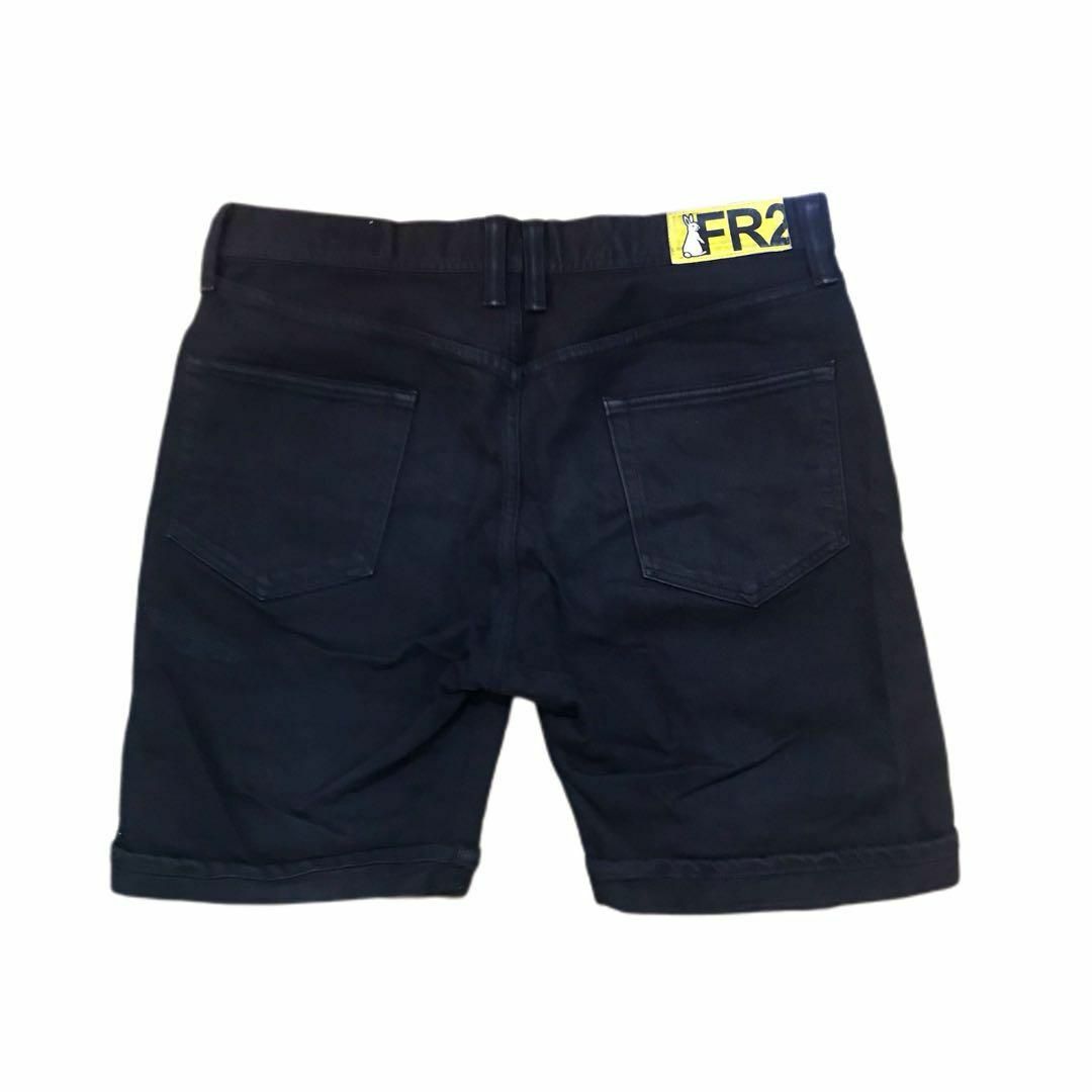 #FR2(エフアールツー)のFR2 ブラックデニム　ショートパンツ　ダメージ加工　短パン メンズのパンツ(ショートパンツ)の商品写真