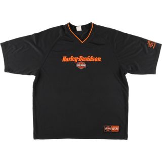 ハーレーダビッドソン(Harley Davidson)の古着 ハーレーダビッドソン Harley-Davidson Vネック モーターサイクル バイクTシャツ メンズXL /eaa445590(Tシャツ/カットソー(半袖/袖なし))