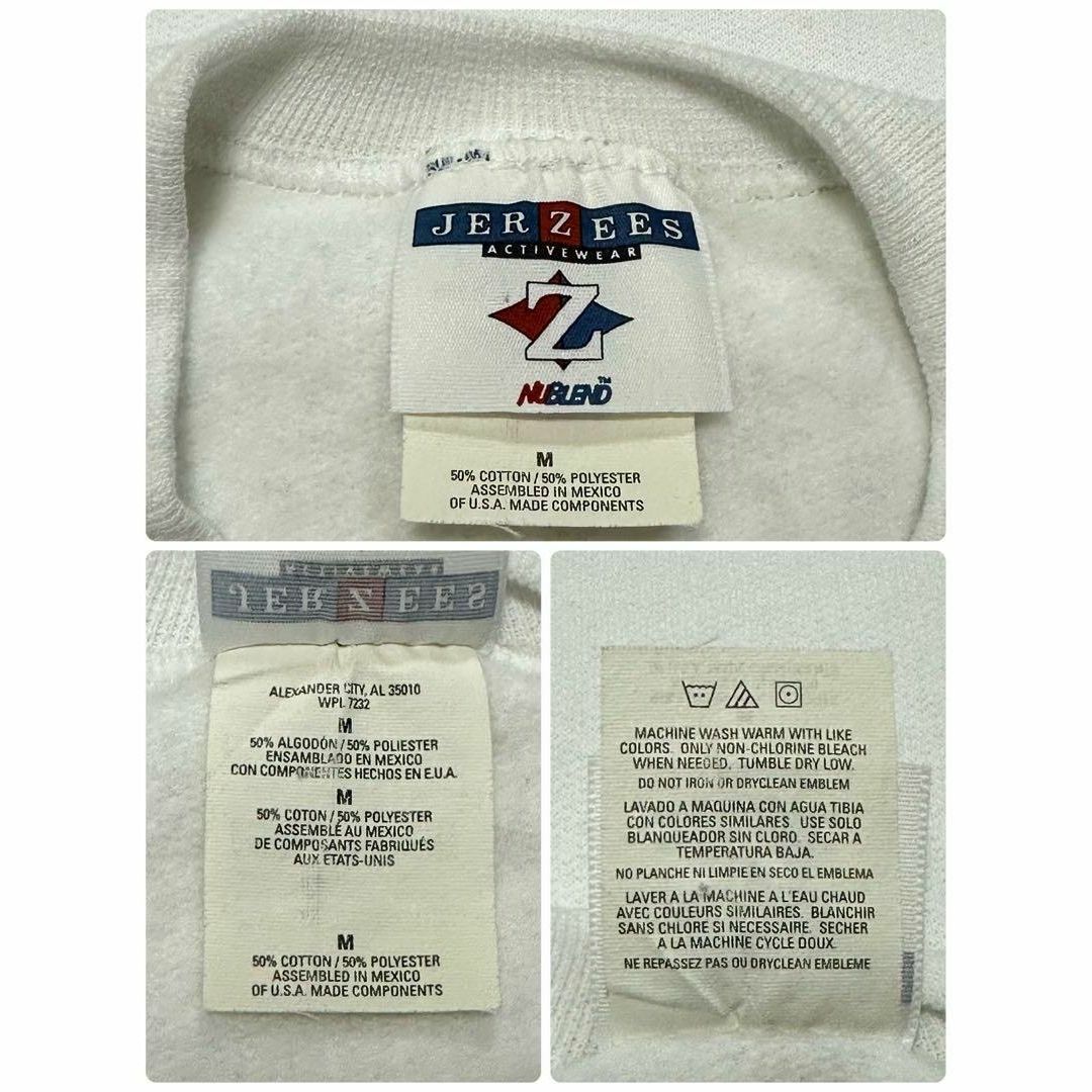 JERZEES(ジャージーズ)のジャージーズ　スウェット　ビッグシルエット　刺繍　白　ホワイト　裏起毛　M メンズのトップス(スウェット)の商品写真