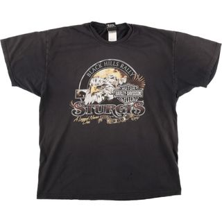 ハーレーダビッドソン(Harley Davidson)の古着 00年代 ハーレーダビッドソン Harley-Davidson Hanes ヘインズ モーターサイクル バイクTシャツ USA製 メンズXL ヴィンテージ /eaa445599(Tシャツ/カットソー(半袖/袖なし))