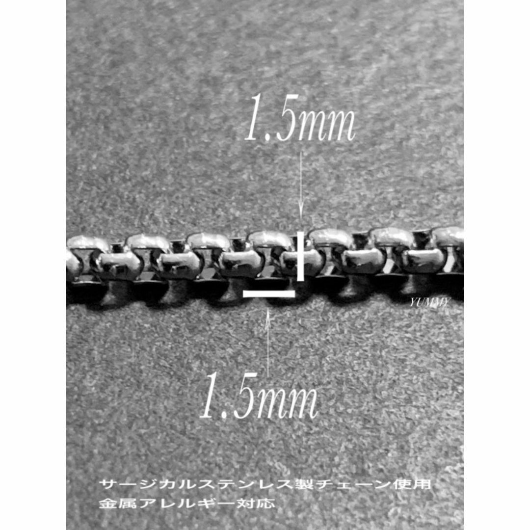 【ボックスロールチェーンネックレス 1.5mm 40cm】ステンレス メンズのアクセサリー(ネックレス)の商品写真