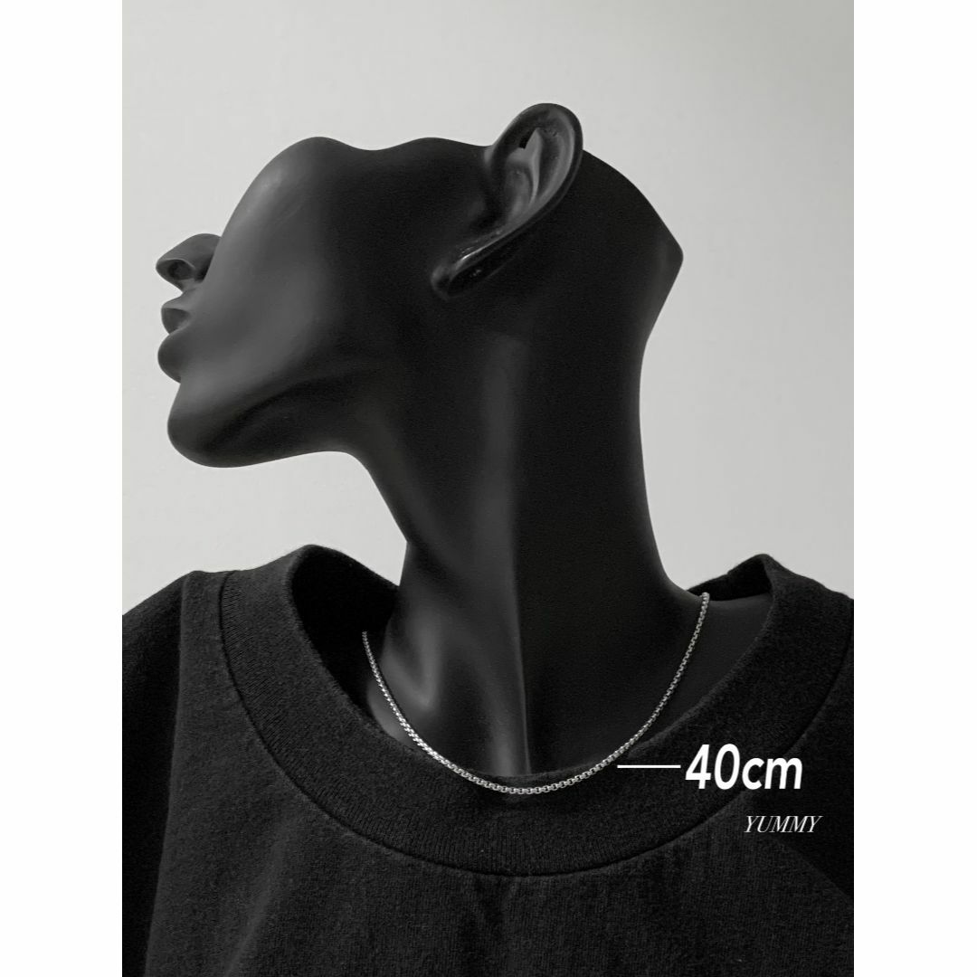【ボックスロールチェーンネックレス 1.5mm 40cm】ステンレス メンズのアクセサリー(ネックレス)の商品写真