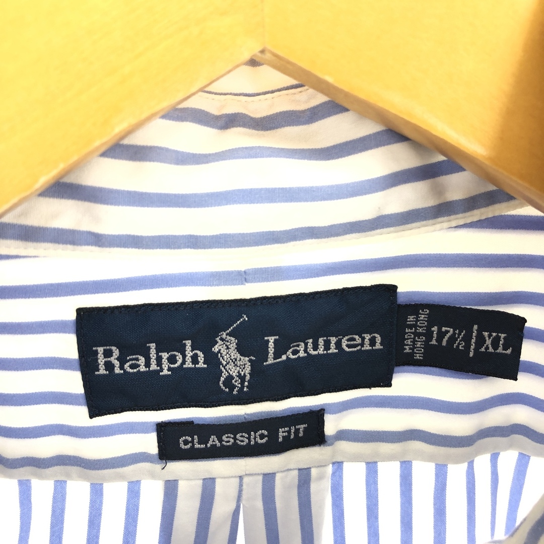 Ralph Lauren(ラルフローレン)の古着 ラルフローレン Ralph Lauren CLASSIC FIT 長袖 ボタンダウンストライプシャツ メンズXL /eaa446787 メンズのトップス(シャツ)の商品写真