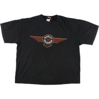 ハーレーダビッドソン(Harley Davidson)の古着 00年代 ハーレーダビッドソン Harley-Davidson Hanes ヘインズ モーターサイクル バイクTシャツ USA製 メンズXL /eaa445598(Tシャツ/カットソー(半袖/袖なし))