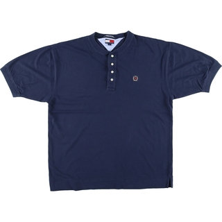 トミーヒルフィガー(TOMMY HILFIGER)の古着 トミーヒルフィガー TOMMY HILFIGER ヘンリーネック 半袖 ワンポイントロゴTシャツ メンズL /eaa446605(Tシャツ/カットソー(半袖/袖なし))