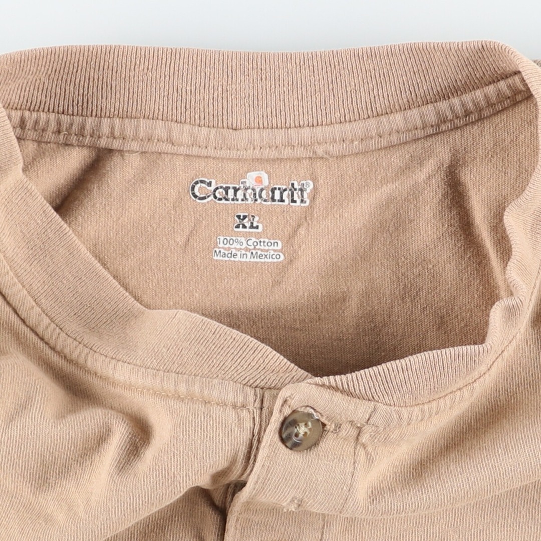 carhartt(カーハート)の古着 カーハート Carhartt ヘンリーネック 半袖 ワンポイントロゴポケットTシャツ メンズXL /eaa446606 メンズのトップス(Tシャツ/カットソー(半袖/袖なし))の商品写真