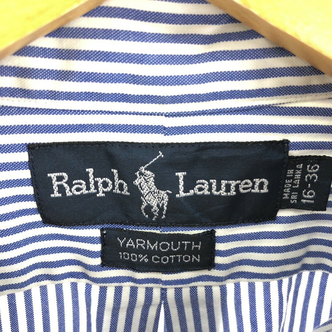 Ralph Lauren(ラルフローレン)の古着 ラルフローレン Ralph Lauren YARMOUTH 長袖 ボタンダウンストライプシャツ メンズL /eaa446789 メンズのトップス(シャツ)の商品写真