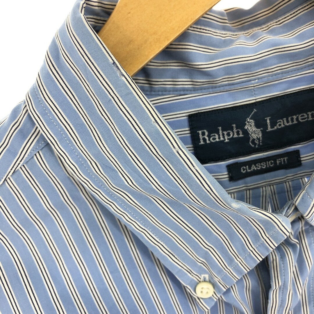 Ralph Lauren(ラルフローレン)の古着 ラルフローレン Ralph Lauren CLASSIC FIT 長袖 ボタンダウンストライプシャツ メンズXL /eaa446794 メンズのトップス(シャツ)の商品写真