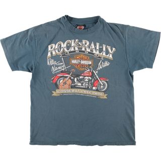 ハーレーダビッドソン(Harley Davidson)の古着 90年代 ハーレーダビッドソン Harley-Davidson Hanes ヘインズ モーターサイクル バイクTシャツ USA製 メンズL ヴィンテージ /eaa446904(Tシャツ/カットソー(半袖/袖なし))