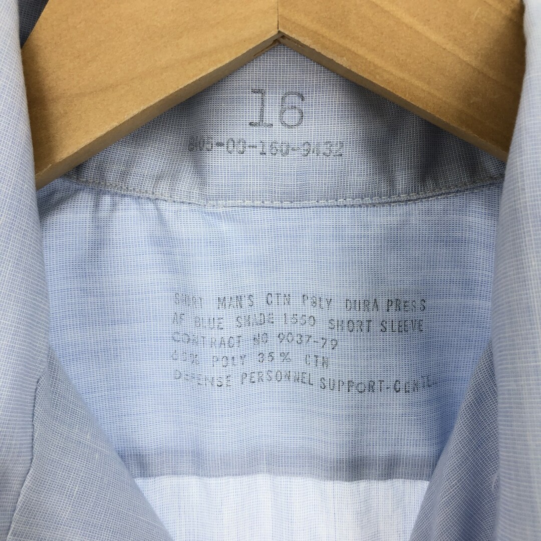 古着 70年代 米軍実品 オープンカラー 半袖 ミリタリーシャツ USA製 16 メンズL ヴィンテージ /eaa446262 メンズのトップス(シャツ)の商品写真
