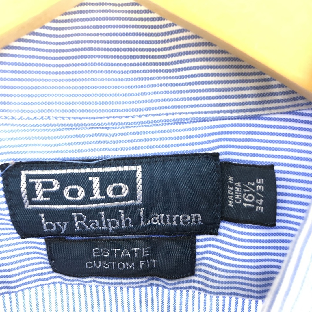 Ralph Lauren(ラルフローレン)の古着 ラルフローレン Ralph Lauren CUSTOM FIT ワイドカラー 長袖 コットンストライプシャツ メンズL /eaa446798 メンズのトップス(シャツ)の商品写真