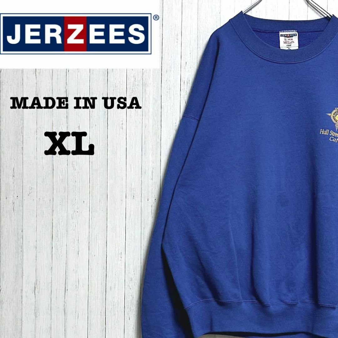 JERZEES(ジャージーズ)のジャージーズ　USA製　スウェット　ビッグシルエット　ブルー　バックプリントXL メンズのトップス(スウェット)の商品写真