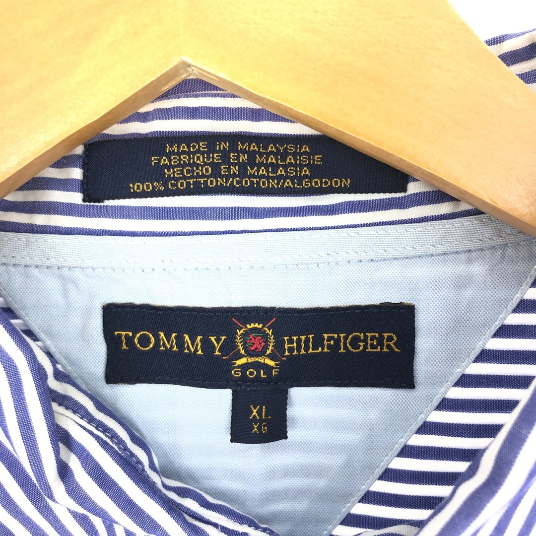 TOMMY HILFIGER(トミーヒルフィガー)の古着 90年代 トミーヒルフィガー TOMMY HILFIGER GOLF 長袖 ボタンダウンストライプシャツ メンズXL ヴィンテージ /eaa446311 メンズのトップス(シャツ)の商品写真